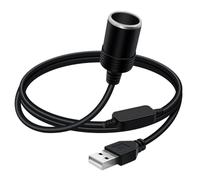 YINGAYOU USB C Male to 12V Car Cigarette Lighter Socket Step Up Car Cigarette Lighter Socket Converter Cable, for Lighters Driving Recorder GPS (USB, 1.2 m / 4FT)