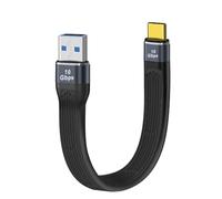 YINGAYOU USB to USB C Flat Cable 10Gbps Type C Charger Cable Flat 100W 20V 5A Support Audio & Video 4K@60Hz, for Phones,Laptops,PC (A Male to C Male, 13 cm)