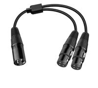 YINGAYOU XLR Splitter Cable 2 Female to 1 Male XLR Y Splitter Cable 50 cm Microphone Cable (1 Male 2 Female, 0.5 m)