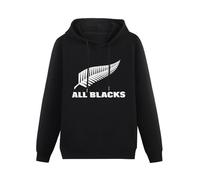 YINGBUFAN Men's Casual Shirt Men'S New Zealand Rugby Union All Blacklogo Hoodie s Black L