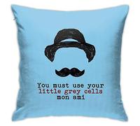 YINGC Agatha Christie Hercule Poirot - Little Grey Cells Cushion Throw Pillow Cover Decor Pillow Case For Sofa Bedroom 18"x18"