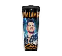 YINGD Adam Lambert Coffee Mug Men with Lid Vintage Travel Mugs Classic Aldult Coffee Cup Portable for Car Travel Office School Party Tea