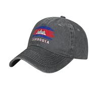YINGD Adult Cowboy Baseball Cap Cambodia Flag Cambodian Adjustable Sun Hat Breathable Unisex Hat for Men Women