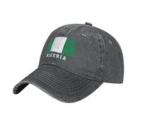 YINGD Adult Cowboy Baseball Cap Nigeria Flag Nigerian Adjustable Sun Hat Breathable Unisex Hat for Men Women