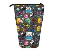 YINGD Adventure Time 6 Pencil Case Expandable Peanuts Organizer Bags Retractable Cute Large Capacity Boy Girl Stationery Pouch Lightweight for School Office ci22