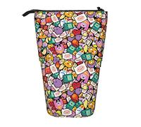 YINGD Adventure Time Pencil Case Expandable Peanuts Organizer Bags Retractable Cute Large Capacity Boy Girl Stationery Pouch Lightweight for School Office xz69