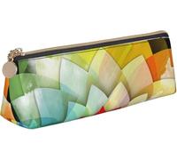 YINGD AI Blue Butterfly Pattern Print Leather Pencil Pen Case Triangle Pencil Box Bag Pencil Cases Organizer for Office College School Adult Teen Girl B