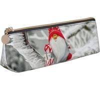 YINGD AI Poppies On Sky Print Leather Pencil Pen Case Triangle Pencil Box Bag Pencil Cases Organizer for Office College School Adult Teen Girl Boy