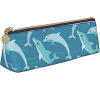 YINGD AI Poppies On Sky Print Leather Pencil Pen Case Triangle Pencil Box Bag Pencil Cases Organizer for Office College School Adult Teen Girl Boy