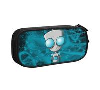 YINGD Alien Invader Zim Pencil Case Large Capacity Double-Layer Pen Bag School Stationery Pouch Organizer Office Supplies Pencase for Kids Adult