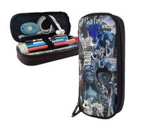 YINGD Animated Corpse Bride Pencil Case Brown Leather Pen Bag Student Stationery Pouch Holder Organizer for School Office Supplies for Kids Teen Adult