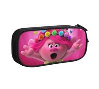 YINGD Animated Trolls World Tour Pencil Case Large Capacity Pencilcase Double-Layer Pen Bag School Stationery Pouch Organizer Office Supplies for Kids Adult
