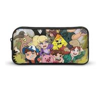YINGD Animation Bill Cipher Gravity Falls Pencil Case Student Pen Bag Storage Organizer Pencil Case Stationery Bag Office Supplies for Kids and Adult
