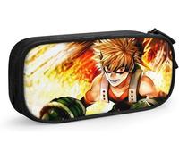 YINGD Anime My Hero Academia Bakugou Pencil Case Pouch Box Makeup Bag Storage Stationery Organizer with Zipper for Back-Black SAOE