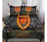 YINGD Arsenal Printed Duvet Cover Set Super Club Children Teenage Boys Bedding Set, Room Decoration 3 Piece Bedding Set with 2 Pillowcases