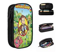 YINGD ATCartoon Monkey Curious George Cartoon Anime Merch Pencil Case Large-Capacity for School Pencil Case Stationery Gift