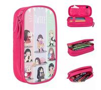 YINGD ATLarge-Capacity Pencil Case Twice Cartoon Cute Merch Double Layer Pencil Bag Women Make Up Bag Suprise Gift