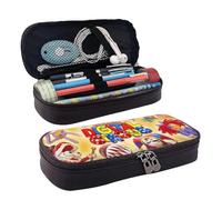 YINGD ATThe Amazing Digital Circus Character Leather Pen Bag Brown Pencil Case Holder Student Stationery Pouch Organizer for Kids Teen Adult for Schoo