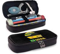 YINGD Ayrton Senna Formula 1 Helmet Leather Pencil Case Big Capacity with Zipper Large Storage Pen Pencil Pouch Box Organizer Practical Bag Holder