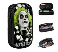 YINGD B-Beetlejuice Spooky Movie Pencil Case Halloween Pen Holder Pencil Bag Girl Boy Large Storage Students School Zipper Pencilcases