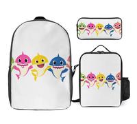 YINGD Baby Shark’s Big Show Backpack Academic Champion Set Winning Three Piece School Combo