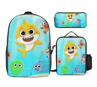 YINGD Baby Shark’s Big Show Backpack School Adventurer Set Three Piece Excursion Combo