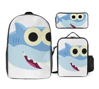 YINGD Baby Shark’s Big Show Backpack Smart Start System Beginner Bookbag with Nutrition Lunch Kit