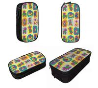 YINGD Barney Friends Cartoon Pencil Cases Kawaii Dinosaur Dinosaurs Pen Bag for Student Large Storage Office Zipper Pencilcases