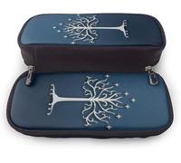 YINGD BDE Pencil Cases The Lord of The Rings Pencil Case Cosmetic Bag with Double Zipper Multifunctional Pu Leather Portable Pen Pouch Pencil Bag for Sc