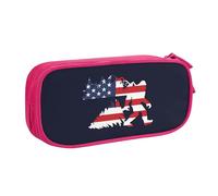 YINGD Big Foot Monster American Flag Pattern Pencil Pouch Pencil Bag
