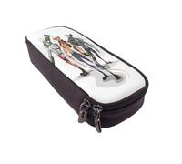 YINGD Biker Mice from Mars Pencil Case Soft Brown Leather Pen Holder with Interior Zipper Pocket