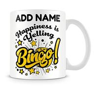 YINGD Bingo Mug Personalised Gift - Happiness is Yelling Bingo!