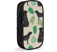 YINGD Black Lab Monstera Tropical Labrador Retriever Dog Breed Tan Pencil Case SAOE