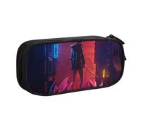 YINGD Blade Runner Black Lotus Pencil Case for Minimalist Users - Slim Profile with 2 Zipper Pockets & Pen Loops (Water-Resistant)