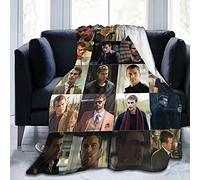 YINGD Blanket Theo James Soft Flannel Blanket Collage Blanket Anti Pilling Bed Blanket for Bedroom Sofa Decoration 125x100cm