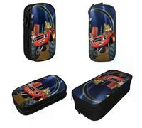 YINGD Blaze and The Monster Machines Pencil Case Anime Cartoon Pen Holder Bag Girls Boys Big Capacity Office Cosmetic Pencil Pouch