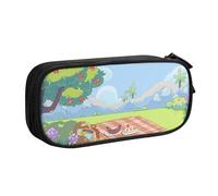 YINGD Bluey Adventures in The Park Pencil Case for Busy Professionals - Sleek Design with 5 Pen Slots & Hidden Pocket (Custom Logo)