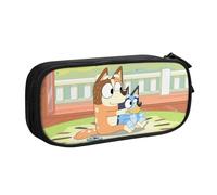 YINGD Bluey Adventures in The Park Pencil Case Large Capacity Storage - 2 Zipper Pockets for Art Tools, Toiletries, Tech Gadgets