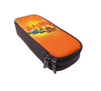 YINGD Bob The Builder Pencil Case Compact Brown Leather Zip Bag for Easy Carry & Organization