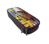 YINGD Bob The Builder Pencil Case Durable Leather Pen Holder with Zipper & Compartments