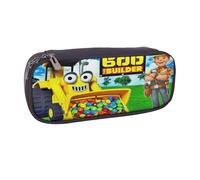 YINGD Bob The Builder Pencil Case Elegant Brown Leather Pouch for School & Office Supplies