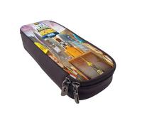 YINGD Bob The Builder Pencil Case Elegant Synthetic Leather Pen Holder with Pockets