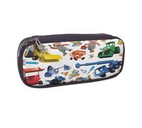 YINGD Bob The Builder Pencil Case Multi-Functional Brown PU Leather Pouch for Travel & Everyday Use