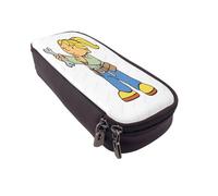 YINGD Bob The Builder Pencil Case Multi-Functional Brown PU Leather Pouch for Travel & Everyday Use