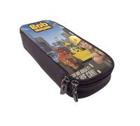 YINGD Bob The Builder Pencil Case Stylish Brown Synthetic Leather Holder for Students & Professionals