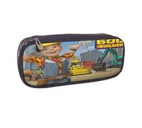 YINGD Bob The Builder Pencil Case Travel-Ready PU Leather Pen Holder for Students & Professionals