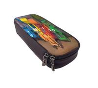 YINGD Bob The Builder Pencil Case Waterproof Leather Pen Holder with Elastic Bands for Security