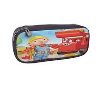 YINGD Bob The Builder Pencil Case Waterproof Leather Pen Holder with Elastic Bands for Security