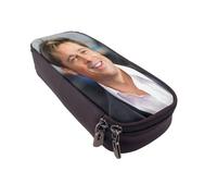 YINGD Brad Pitt Pencil Case Travel-Ready Brown PU Leather Bag for Stationery & EDC Gear