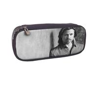 YINGD Brad Pitt Pencil Case Travel-Ready PU Leather Pen Holder for Students & Professionals